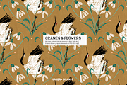 Cranes & Flowers PNG Patterns & Art, a Graphic by Gabba Delgado (Thumbnail 2 of 13)