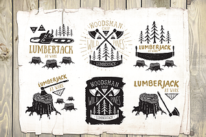 Lumberjack Illustrations Set