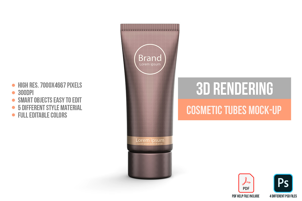 3D Rendering Cosmetic Tubes Mock-up, a Packaging Mockup by graystudio (Photo 32 of 50)