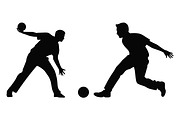 Bowling Player Silhouettes Clipart, a Sport Illustration by Gfx Expert Team (Thumbnail 2 of 3)