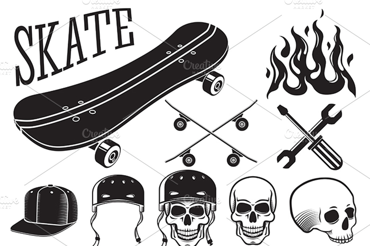 Set of Skatboarding labels & stuff, a Graphic by Tashal (Photo 2 of 4)