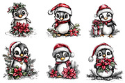 Winter holiday Penguin clipart, an Illustration by CreationArt (Thumbnail 2 of 5)
