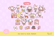 Circus Fantasy Bunny Clipart Set, an Animal Illustration by Blumensdiary (Thumbnail 2 of 6)
