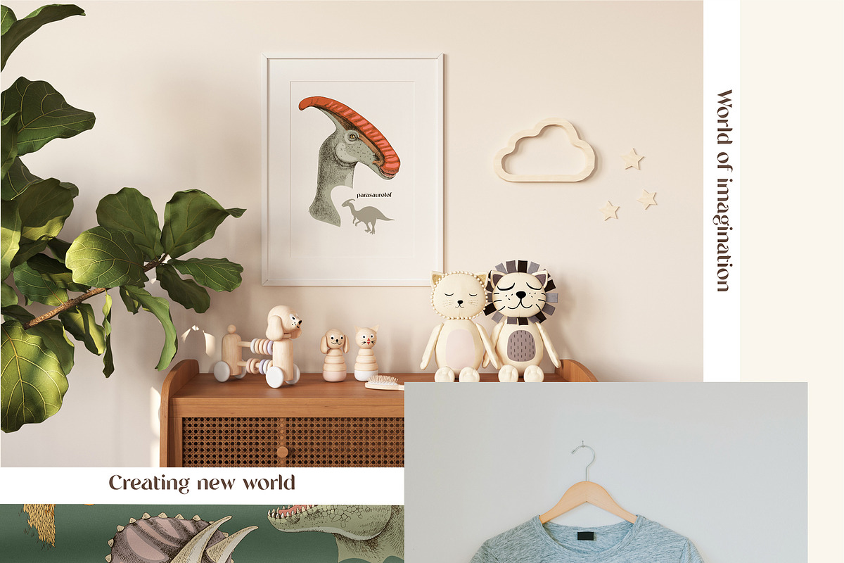 Hand drawn dinosaurs set, an Animal Illustration by handsketched (Photo 6 of 9)