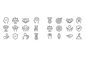 Line art symbols representing values, an Object Illustration by ZinetroN