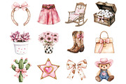 Watercolor Western Coquette Clipart, a Seasonal Illustration by Design Market (Thumbnail 5 of 5)