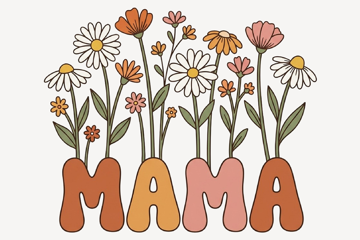 Retro Mama , Mom Flower Mother's Day, a Seasonal Illustration by Sublimation Artist (Photo 1 of 9)