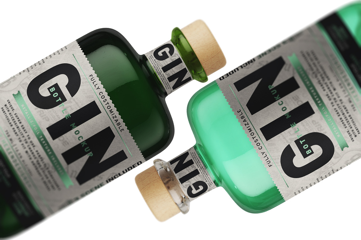 Gin Bottle Mockup, a Product Mockup by HexenDesigns (Photo 1 of 13)
