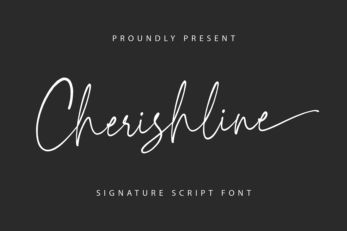 Cherishline Script Font, a Script Font by sizimon (Photo 1 of 8)