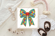 Coquette Autism Awareness Bow PNG, an Illustration by CraftArtStudio (Thumbnail 4 of 4)