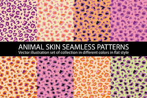 8 set Pink animal skin Seamless