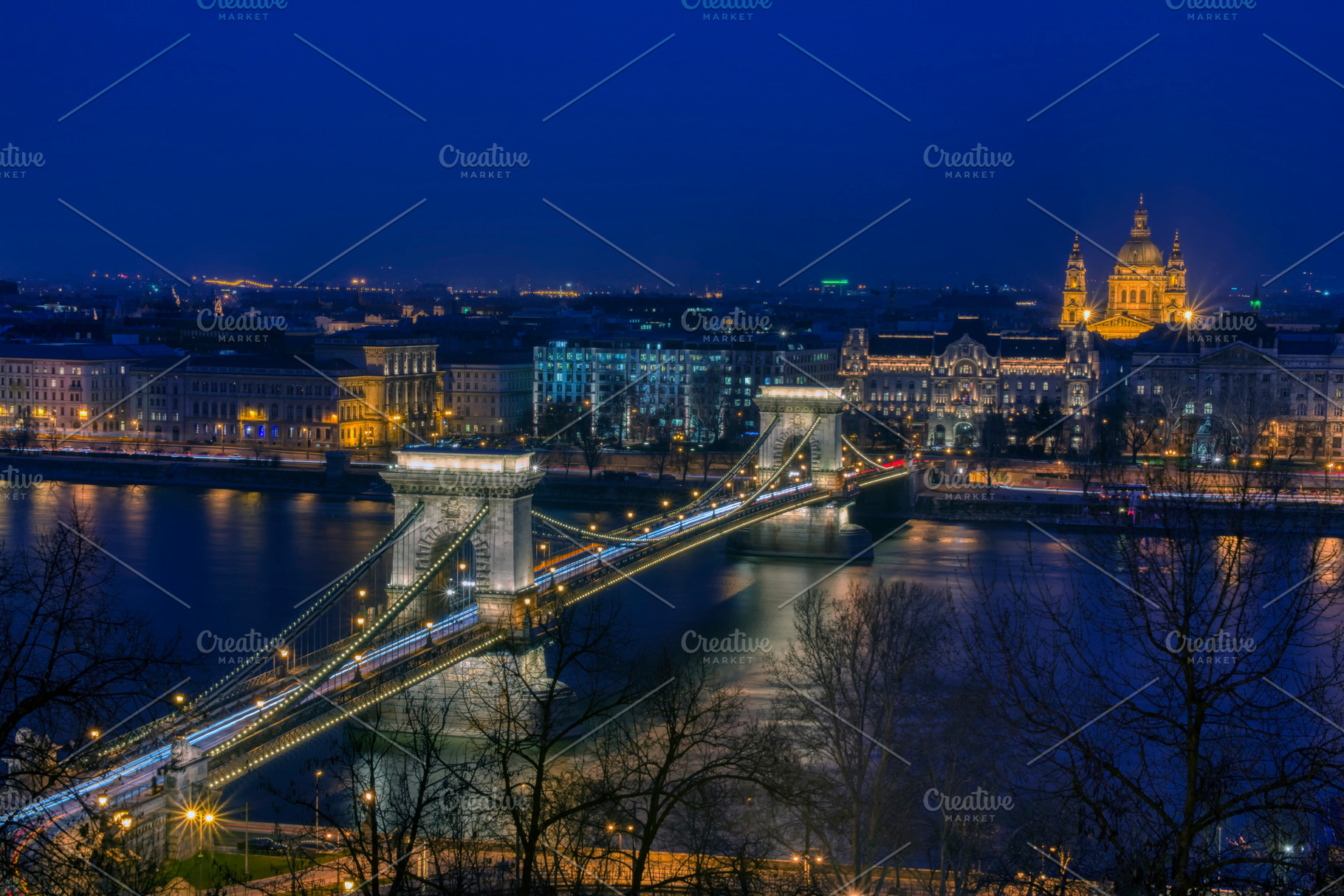Panorama of Budapest, Hungary, with the Chain Bridge and the Parliament., an Architecture Photo by CreativePhotoSpain