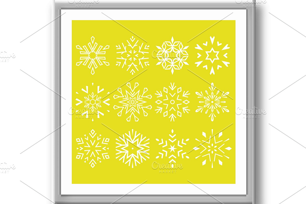 Snowflakes icon collection. Graphic, an Object Illustration by RODINA (Photo 3 of 3)