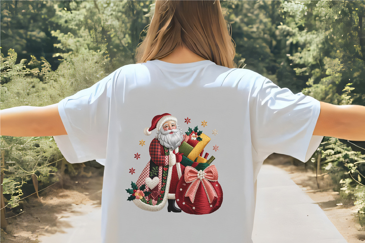 Faux Embroidery Santa with Sack of G, an Illustration by CrexoraLab (Photo 4 of 4)