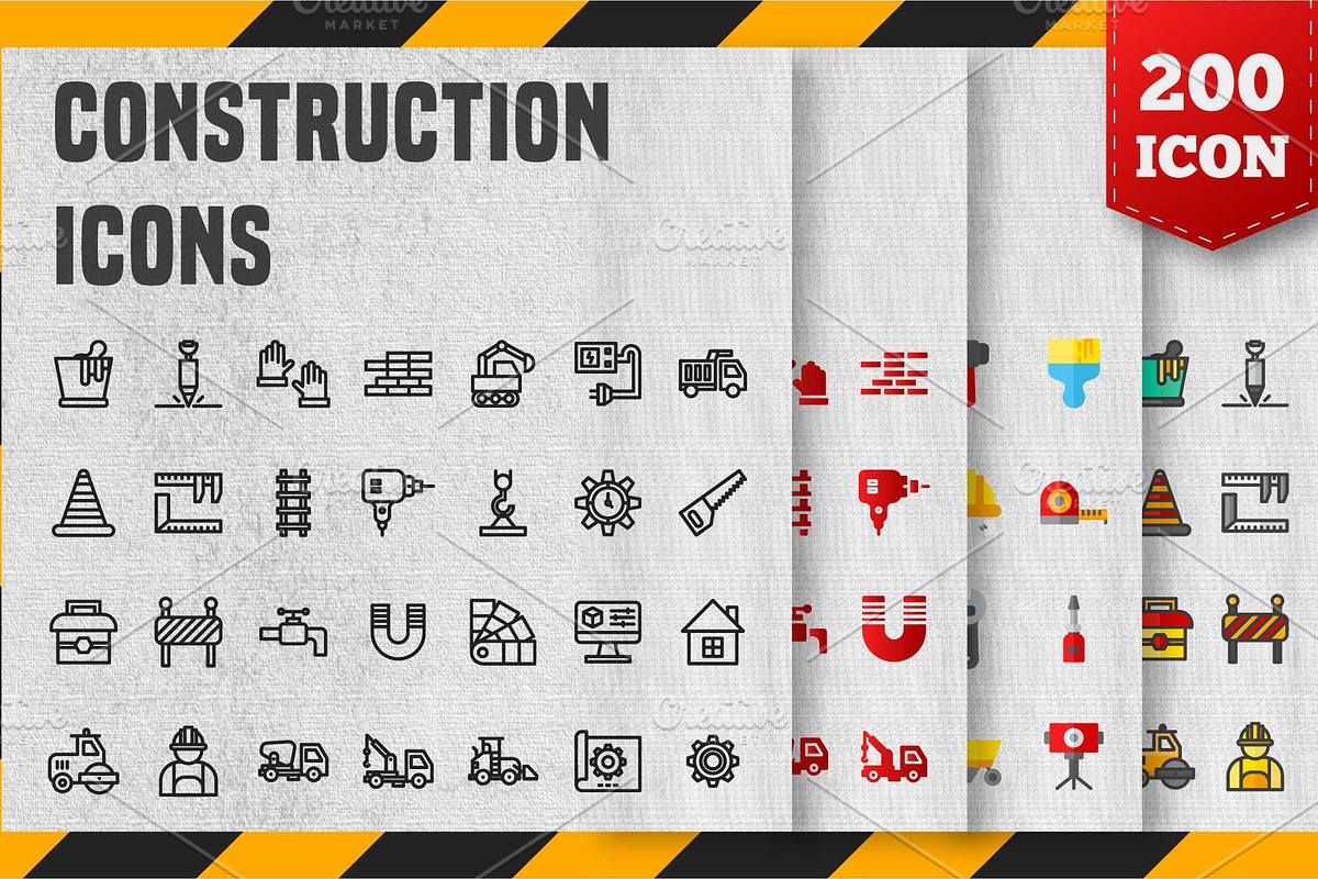 200 Construction Icon Pack, an Icon by Creastale (Photo 1 of 5)