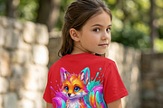 Cute Rainbow Paint Drip Fox, a Shirt Mockup by Vector Stall (Thumbnail 9 of 15)