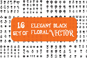 16 elegant black floral silhouettes, an Illustration by Amazin_art (Thumbnail 1 of 17)