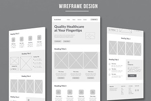 Wireframe For Healthcare Website, a Wireframe Template by MightyDesign