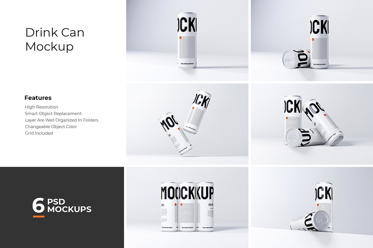 Drink Can Mockup, a Cups & Container Mockup by Rizky Audymas (Photo 1 of 8)