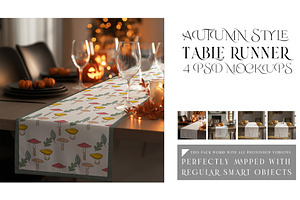 Autumn Style Table Runner Mockups