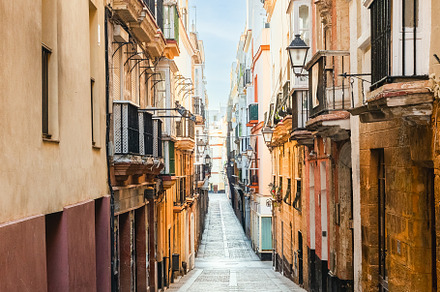 Old Town Street of Cadiz, Andalusia,, an Architecture Photo by Fotoeventis