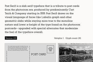 Post Serif - Vintage Slab-serif