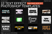 12 Text Effect Templates, a Layer Style Add-On by iDoodle Studio (Thumbnail 1 of 6)