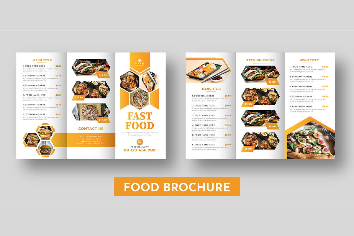 Food Menu Brochure Template, a Brochure Template by pixelcreatx (Photo 1 of 3)
