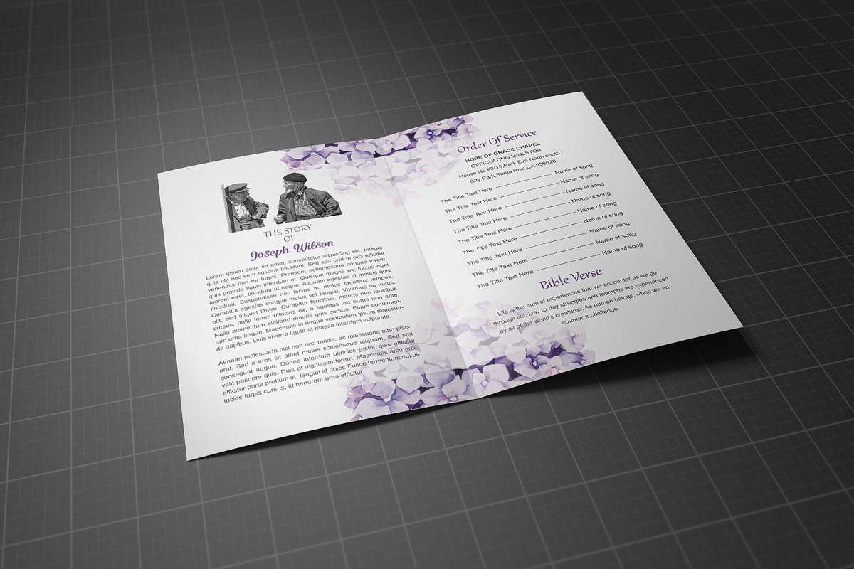 Funeral Program Template Purple, a Brochure Template by Madhabi Studio (Photo 4 of 5)