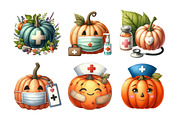 Autumn Nurse Pumpkin Clipart, an Illustration by Daily.Designs (Thumbnail 2 of 5)