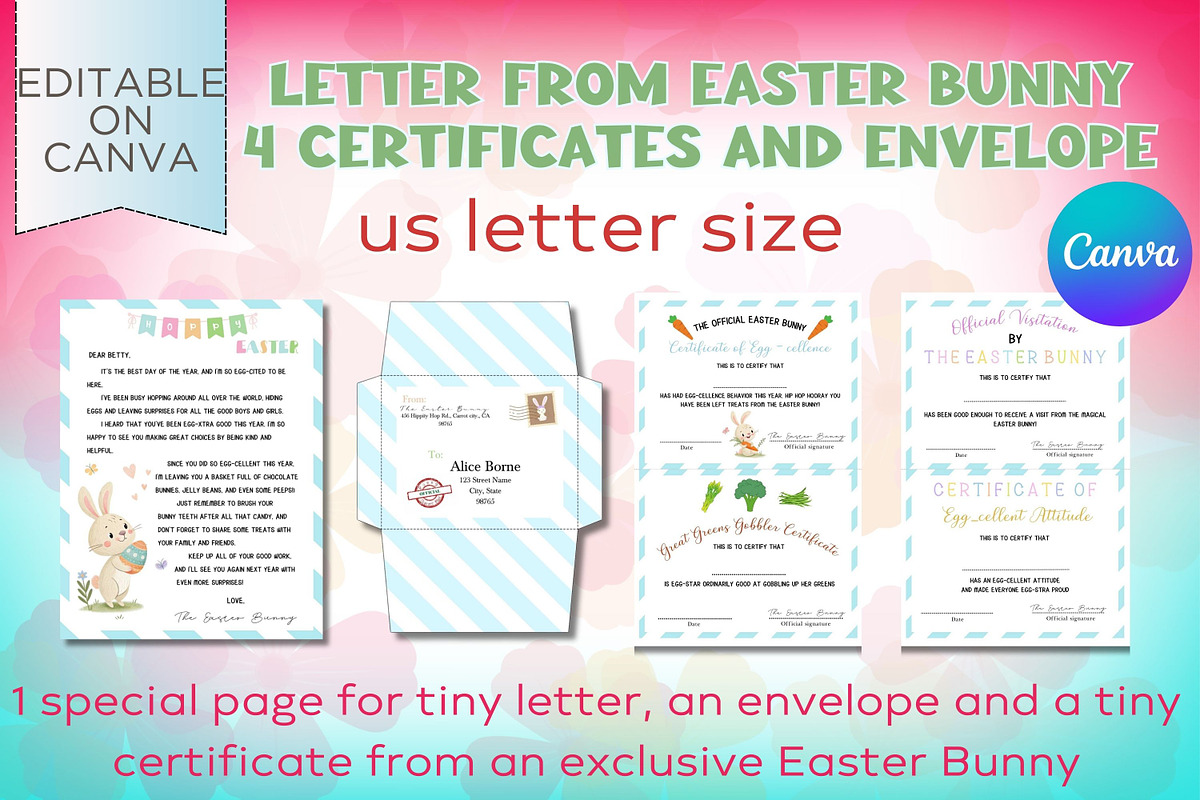 Letter from Easter Bunny #5 - Canva, a Templates & Theme by Adalin Shop (Photo 1 of 11)