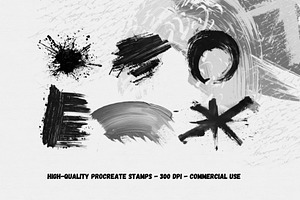 122 Abstract Brush Stroke Stamps.