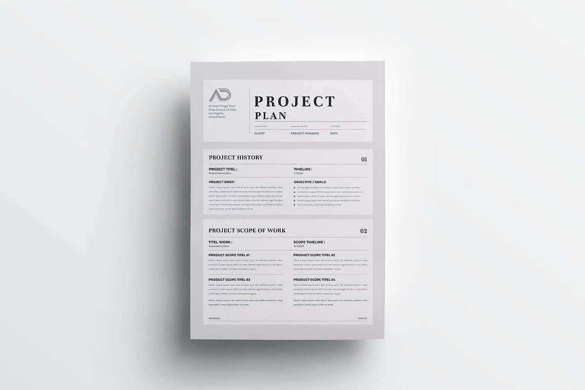 Project Plan | MS Word & Indesign, a Stationery Template by design_hut (Photo 3 of 6)