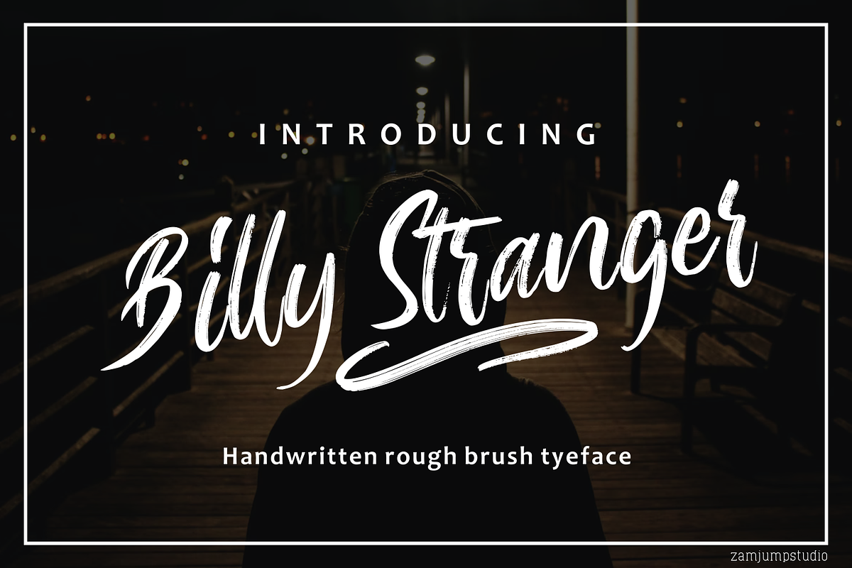 Billy Stranger, a Script Font by zamjumps (Photo 1 of 9)