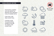 WEATHER FORECAST DOODLE ICONS, an Outline Icon by insemar (Thumbnail 2 of 4)