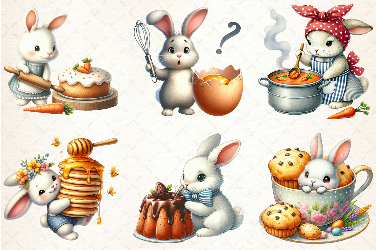 Eastertime Cooking Bunny Clipart, an Illustration by Rose Art (Photo 4 of 4)