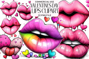 Valentines Day Lips Sublimation Clip, an Illustration by Daily.Designs