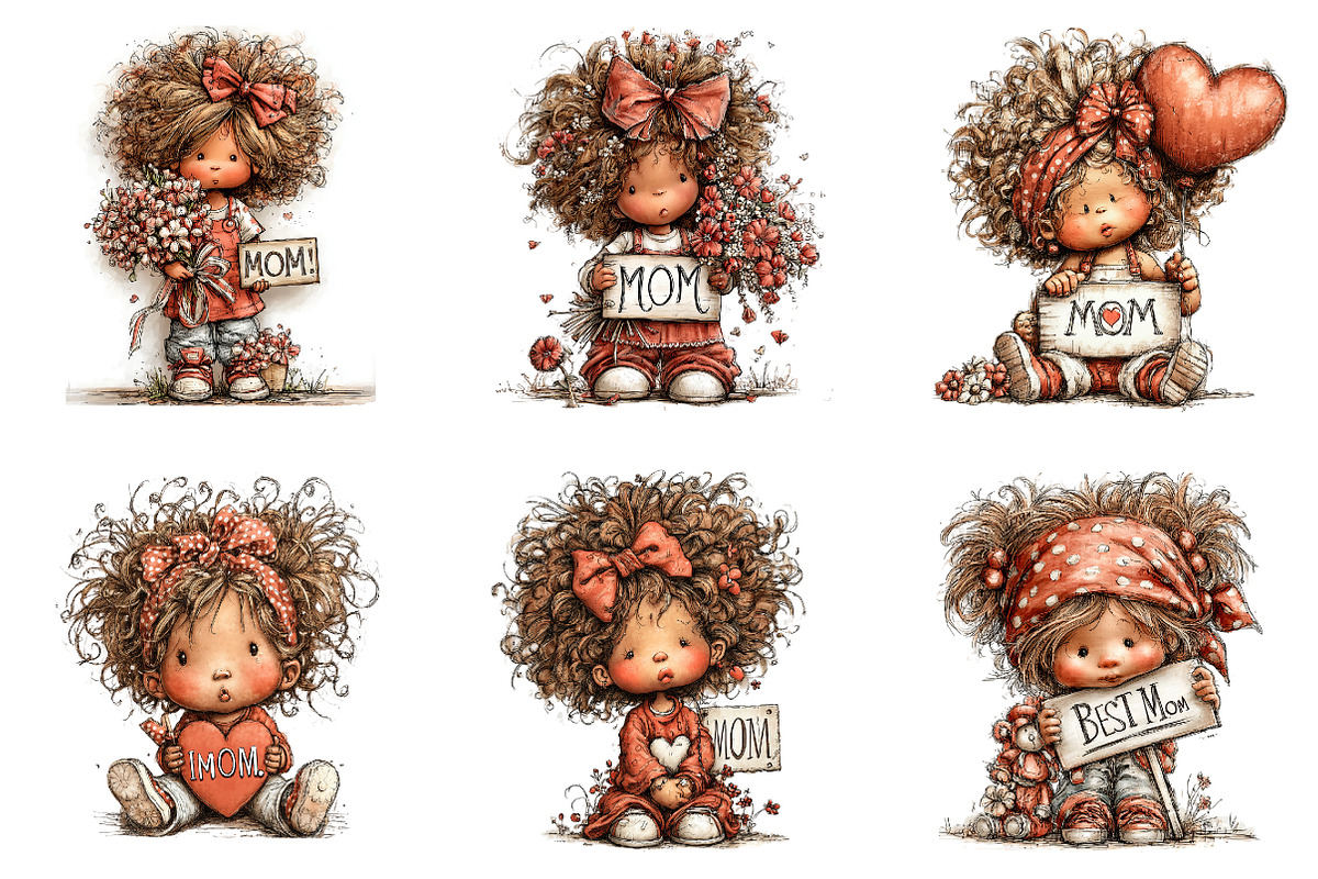 Happy mothers day clipart, an Illustration by SinaCreation (Photo 4 of 11)