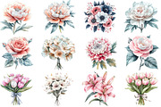 Pink White and Floral Clipart, an Illustration by Designworld (Thumbnail 3 of 5)