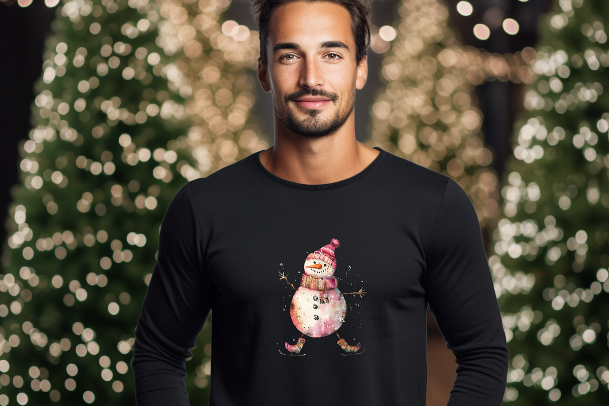 CUTE LOVELY PINK SNOWMEN CLIPART, a Seasonal Illustration by Daring Digies (Photo 7 of 7)