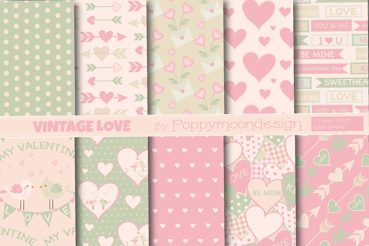 LOVE /Valentine bundle, an Illustration by Poppymoondesign (Photo 7 of 23)