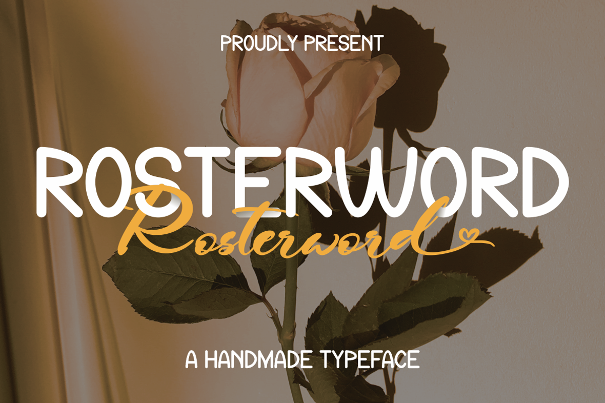 Rosterword - Handmade Typeface, a Script Font by MaikoHatta (Photo 1 of 9)