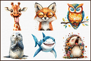 Funny Animals Clipart Sticker Clipar, an Illustration by Sublimation Artist (Thumbnail 3 of 6)