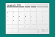 2027 Vector Monthly Calendar Planner, a Texture Illustration by mikhailmorosin (Thumbnail 3 of 4)