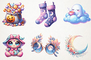 Pastel Witch Halloween Clipart, an Illustration by RobertsArt (Thumbnail 2 of 7)