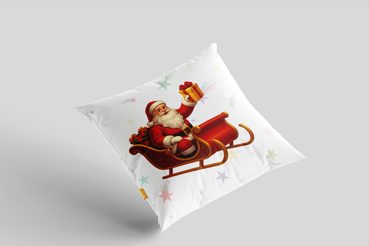 Santa Claus joyfully rides a sleigh, an Illustration by Vector Stall (Photo 4 of 4)