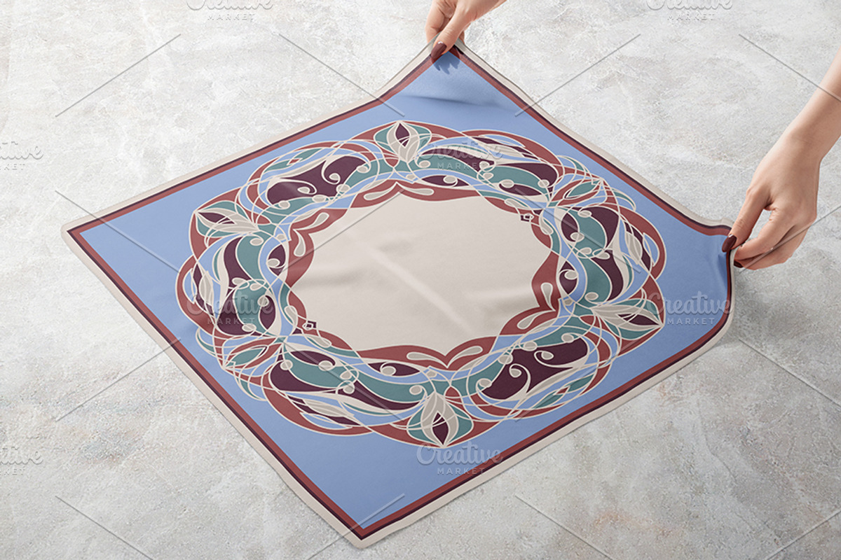 CAMEO - Hand-Drawn Silk Bandana, an Object Graphic by ilustrinna (Photo 4 of 8)