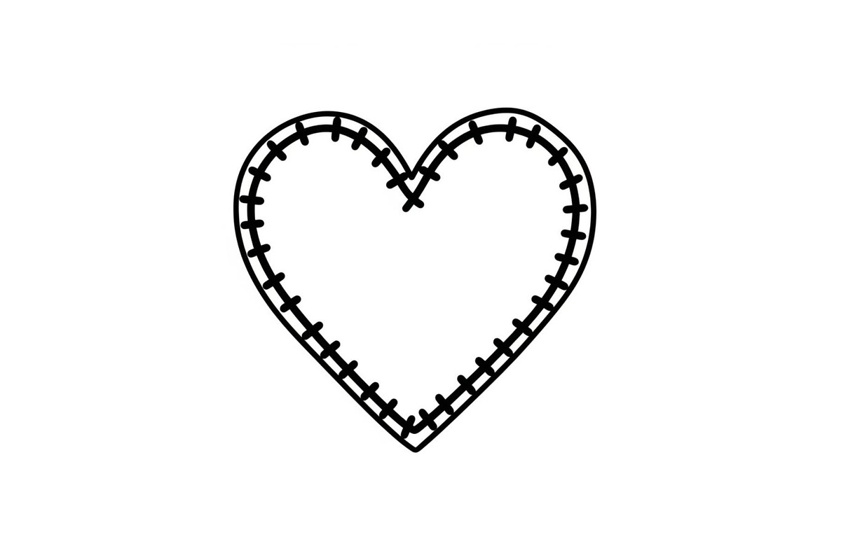 Stitched Heart Silhouette Vector Bun, an Illustration by Designs_River (Photo 6 of 41)