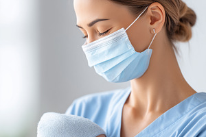 Caring nurse in medical face mask, a Health & Medical Photo by MistyDay