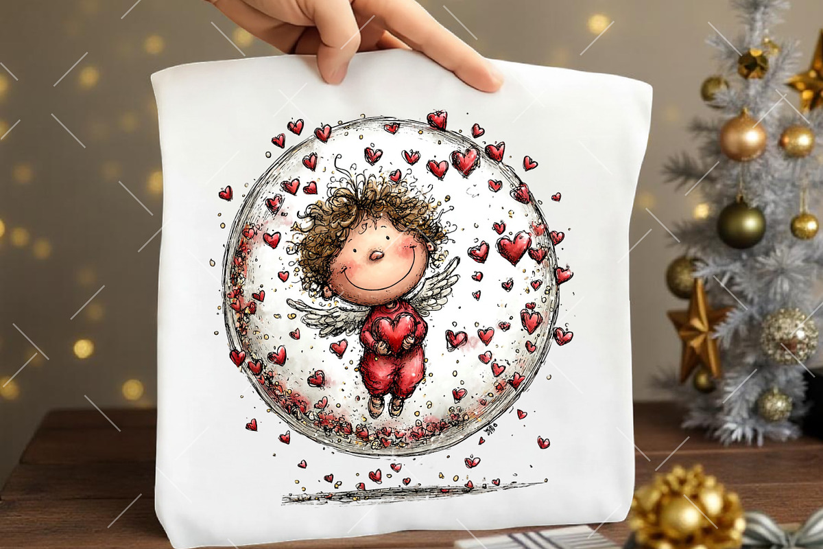 Whimsical Cupid Valentine Clipart, an Illustration by OK Design (Photo 4 of 6)